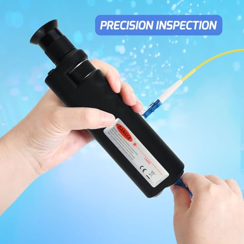 Image of Handheld Optical Fiber Microscope, 400x Fiber Optic Microscope LED Light Coaxial Illumination 2.5mm and 1.25mm Adapters Fiber Cable Microscope Detector