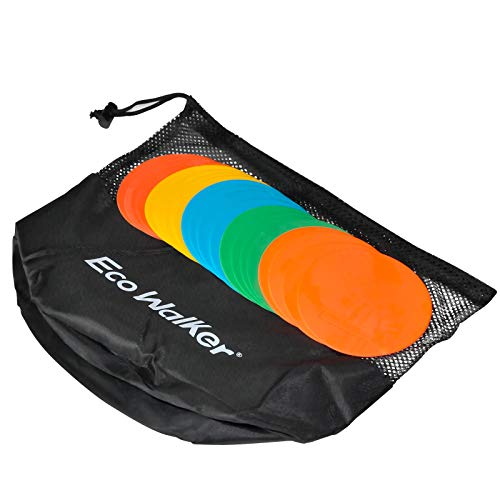 Eco Walker Flache Marker Spot Cones 4 Zoll für Klassenzimmer Vorschule und Kindergarten (Set von 20 Stück) (mehrfarbig)