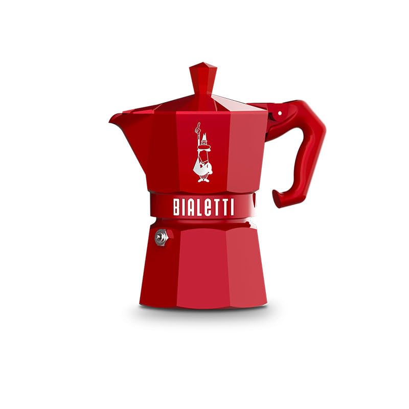 Mocha Exclusive Italian Red for 6 Cups, Direct Fire (Coffee Maker, Espresso Maker, Makinetta)