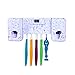 Wekity Toothbrush Holder with Double Combination Automatic Toothpaste Dispenser Toothpaste Holder with Electronic Watch 5 Toothbrush Grooves, Super Strong Stickers and Screws for Bathroom(White)