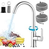 Jellybibo Grifo de cocina, grifo mezclador de 360° para fregadero de cocina con...