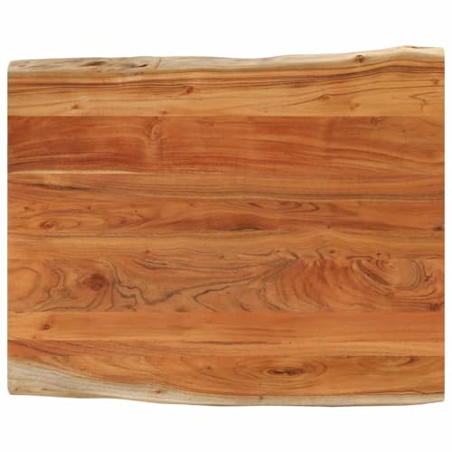 ZEYUAN Tischplatte 100x80x3,8cm Rechteckig Massivholz Akazie Baumkante, Arbeitsplatte, Holzplatte, Schreibtischplatte, Waschtischplatte, Küchenarbeitsplatte - 370652