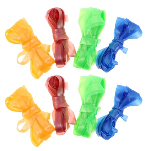 TOGEVAL Springseil 8 Stück 3m Elastisch Bunt Chinesisches Outdoor Fitnessspielzeug für Bewegung und Teamspiele