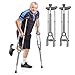 Adjustable Crutches with Padded Grips Height Adjustable Mobility Aid, Aluminum Underarm Support 330LB Adjustable Height 38.2-61.8 in Non-Slip Tips, Tool-Free Setup One Pair