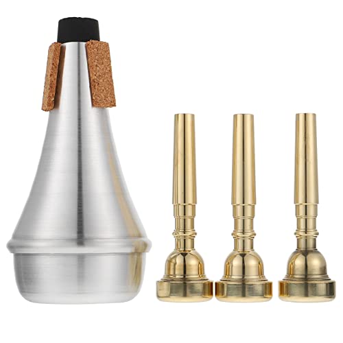 Yardwe 1Set Trumpet Mute Kit with Mouthpieces Durable Trumpet Replacement Parts for Musicians present for Beginners and Professionals