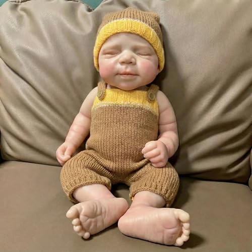 Angelbaby 18 Inch Full Silicone Body Reborn Baby Dolls Realistic Newborn Girls Doll Lifelike Sleeping Solid Real All Silicone Babys Doll That Look Real Weighted Soft Body Babies for Kids