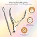 Makartt Cuticle Trimmer with Cuticle Pusher - Stainless Steel Cuticle Nipper with Dual Spring, Ergonomic Handle, 7mm Blade & Dual-Ended Pusher for Nail Care & Gel Removal, Silver