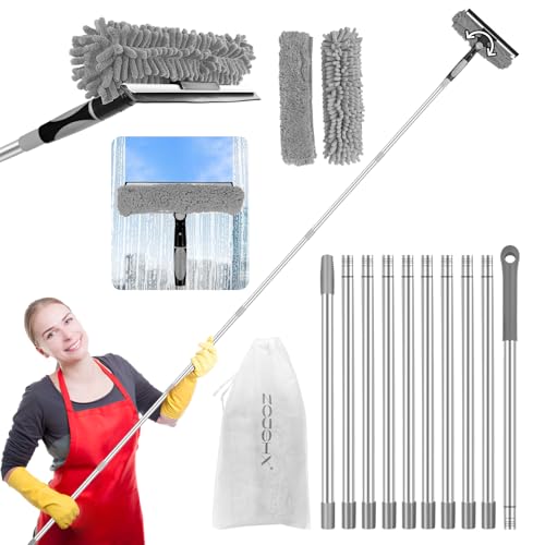 4.5M Fensterwischer Teleskop Fuer Fenster: 2 in 1 Fensterputzer Putzen Set...