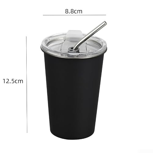 304 Stainless Steel Mug with Lid and Straw, 350ml & 500ml Reusable Tumbler Cup for Hot and Cold Drinks during Travel and Office Use - Image 2