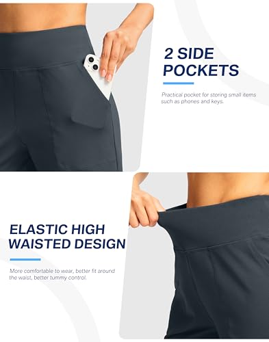 Image of G Gradual Women's Athletic Shorts 6 inch High Waisted Stretchy Bermuda Shorts for Women Quick Dry Summer Casual Shorts