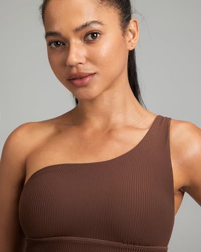 Image of Queenie Ke Womens One Shoulder Sports Bra Left Side Strap Yoga Bras Gym Training Workout Crop Tops