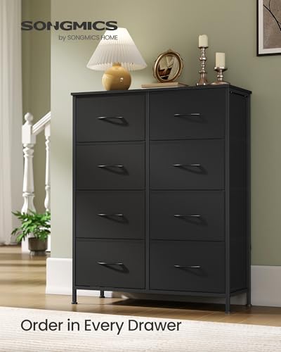 image for SONGMICS Dresser for Bedroom, Chest of Drawers, Steel, MDF, 8 Non-Wove