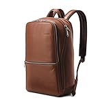Samsonite Classic Leather Slim Backpack, Cognac, One Size, Classic Leather Slim Backpack