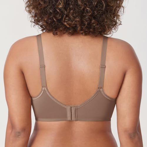 Image of DELIMIRA Women's Seamless Tshirt Plus Size Bras | Full Coverage, Underwire, Lightly Lined, Up to F