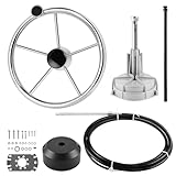 QYMOPAY Boat Steering Control Cable, 20ft Cable Outboard Steering Kit 3/4