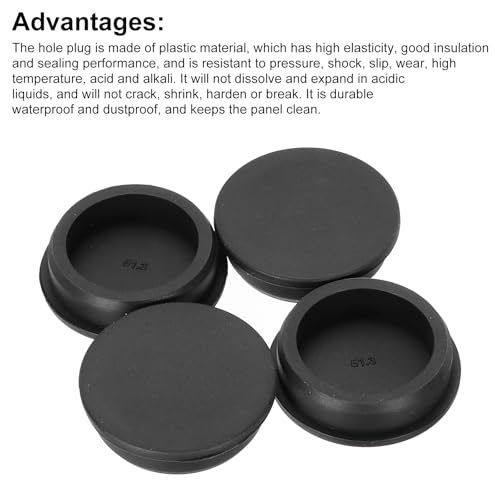 Image of MECCANIXITY 4pcs T-Shaped Silicone Plugs 51.3mm 2 Inch Dia Snap in Plug Hole Seal Cover Round Rubber Stopper for Kitchen Rubber Bulkheads Waterproof Sealing Plugs Black