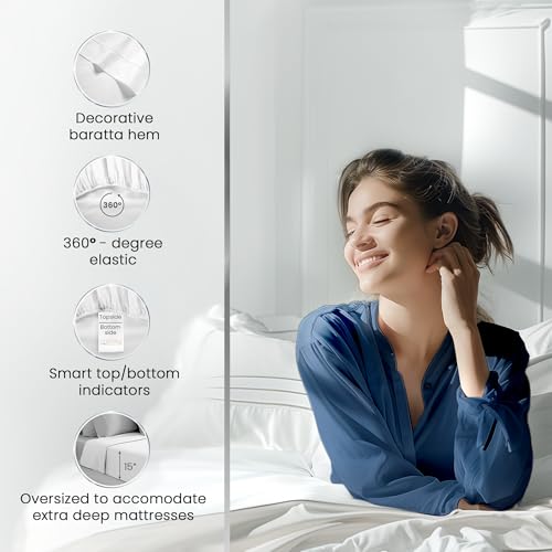 Image of Queen Sheet Set, Certified 1000 Thread Count Sheets Queen Size Set - White