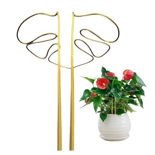 Estacas y soportes para plantas, soporte para tallos de plantas, forma de Monstera, estaca de metal para plantas trepadoras, soporte para plantas de casa, soporte para orquídeas, pothos, filodendro