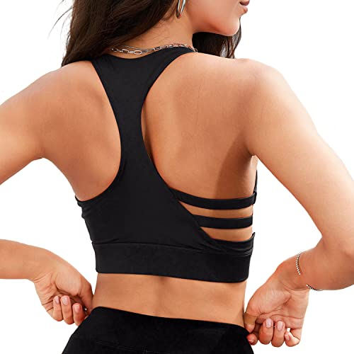 Women's High Impact Yoga Bra Push Up Longline Bra Fixed Cup Built-In Bra Sports Running Bra Tank Top Low Cut U-Neck Longline Bra #TOP15