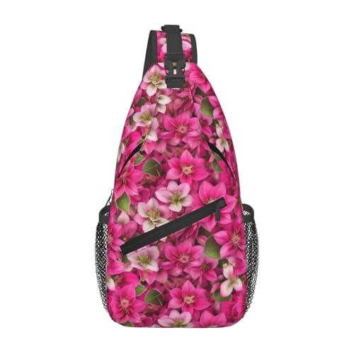 Mochila bandolera con estampado de rosas para hiking miniatura 1