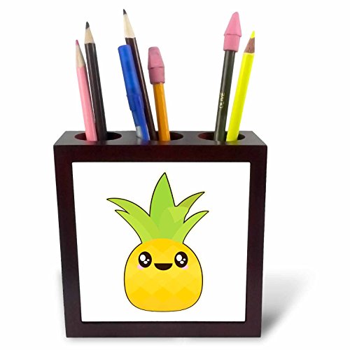Porte-stylo ananas en céramique robuste 12,7 cm au design de dessin animé