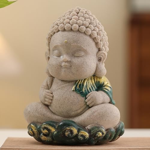 Estatua de Buda Sonriente de 3.35 Pulgadas en Base de Nube miniatura 2