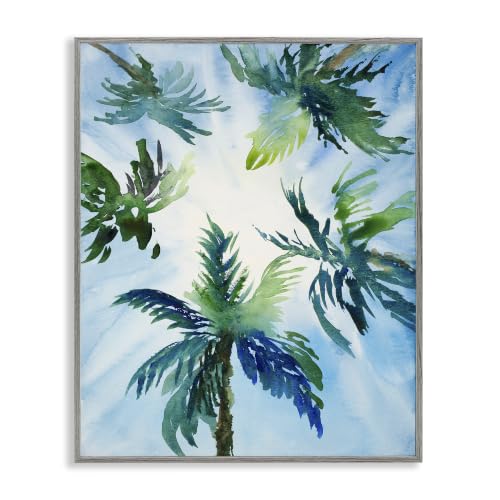 Tropical Pine Leaves Overhead Sky, 24 x 30 Inch Framed Giclée Print
