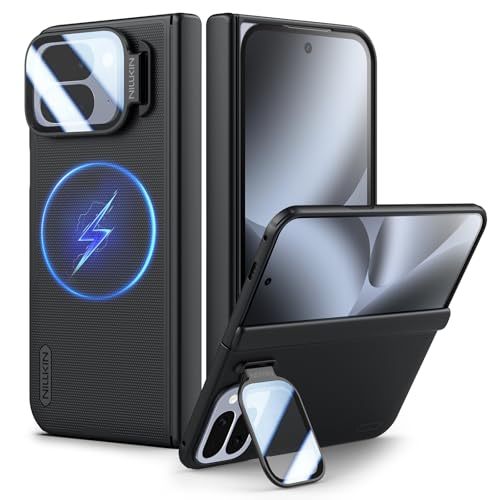 Nillkin Magnetic Case for Pixel 10 Pro Fold with Hinge Protection Bulit- in Camera Kickstand Pixelsnap & MagSafe Compatible Military-Grade Shockproof Slim Fit Cover for Google 10 Pro Fold Black