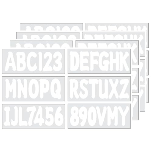 JLM MARINE 4 Sets 3" Alpha-Numeric Registration Identification Numbers Stickers for Boat Car Mailboxes Window Door Signs Address Number Waterproof Decor White