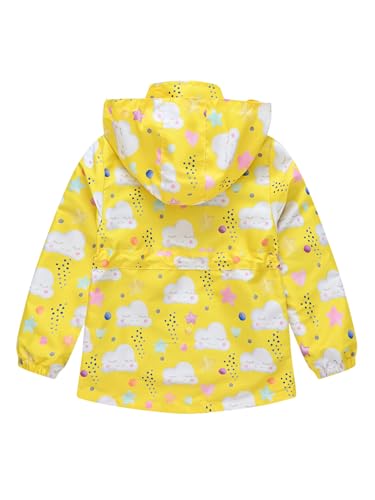 Hedmy Toddlers Girls Waterproof Rain Jacket Lightweight Raincoat Hooded Long Sleeve Windbreaker Outerwear2