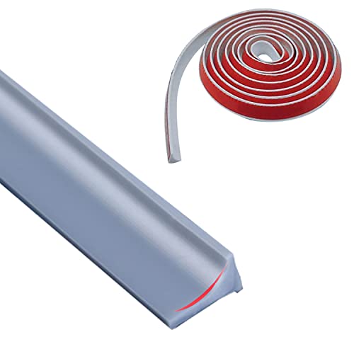 6M*20MM Schwallschutzleiste Dusche Selbstklebend, mit Silikonkautschuk Schwallschutzleiste Selbstklebend, Schwallschutz Trennung von Nass und Trocken, für Küchen, Bäder, Waschbecken (Grau)