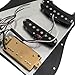 Musiclily Basic 11 Hole HSS Loaded Guitar Strat Pickguard Prewired Pickguard with Alnico 5 Pickup Humbucker for Fender American/Mexican Stratocaster Standard Modern Style Electric Guitar, 3Ply Black