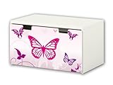 STIKKIPIX kompatibel für die Kinderzimmer Banktruhe STUVA von IKEA (90 x 50 cm) | Pink World Möbelfolie | BT16 | Möbelaufkleber mit Pink World-Motiv | Möbel Nicht Inklusive