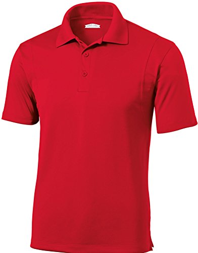 Joe's USA Mens Moisture Wicking Tall Golf Polos,Red-2X-Large Tall