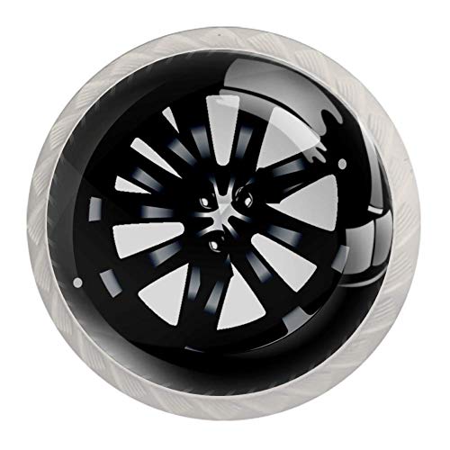Xingruyun Tiradores para Muebles Llantas de Rueda de Coche Tiradores de Plastico para Cajones de Cocina Tirador de Puerta Tiradores de Hardware para Guardarropa 3.5x2.8cm