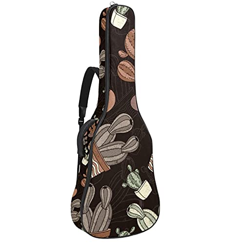 Housse de guitare acoustique 106 cm rembourrée motif cactus vintage de haute résistance