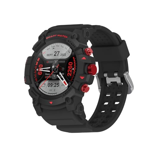 PEJE Smartwatch GPS G01C, À Ecrã a cores de alta 1,39，Relogio masculino,Prova d'água 1ATM,100+ modos esportivos Ai. Unissexo, Chamada Bluetooth,Compatível com Android iOS. (Preto)