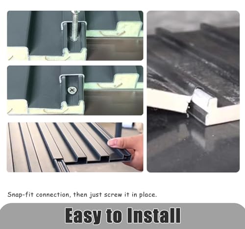 Láminas de Techo corrugadas, Paneles aislantes de aleación de Aluminio para gallineros, cocheras y pérgolas - Paquetes de 6, solución de techado Duradera y versátil.