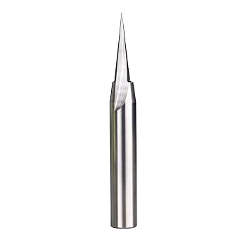 Carbide V-Point Router Bit Wood Engraving Bit V 20 Deg with 1/4 Shank and 2 Overall Length 2D&3D Carving DK20
