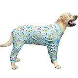 PriPre Dogs Cotton Pajamas with Dinosaur Pattern, Rainbow, Unicorn Onesie Jumpsuit for Large Dogs Fu