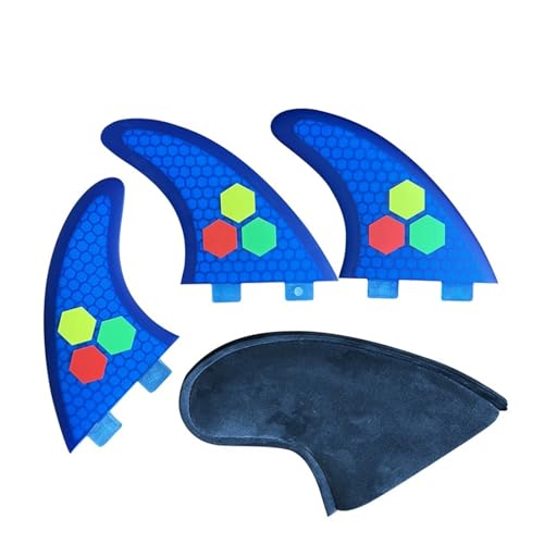 FCS サーフボードフィン MF ミディアム G5 ラージ G7 スモール G3 スラスター グラスファイバーとハニカム製(Blue Large G7)