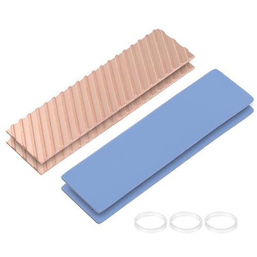 ELUTENG M.2 SSD radiator 2 sztuki 2280 SSD Heat Sink z podkładką termoprzewodzącą NVMe SSD radiator NVMe z 8 czarnymi gumowymi taśmami do PC/PS5 M.2 PCIE NVMe SSD lub M.2 SATA SSD