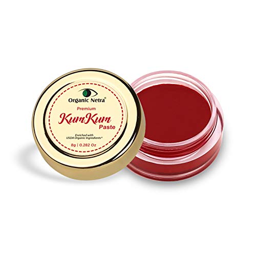 Organic Netra Sindoor/Kumkum Paste | Waterproof Long Lasting, Smudge Proof Sindoor | Pure and Natural Deep Maroon Colour, Long lasting | Enriched with Natural and Organic Ingredients, 0.2 Oz