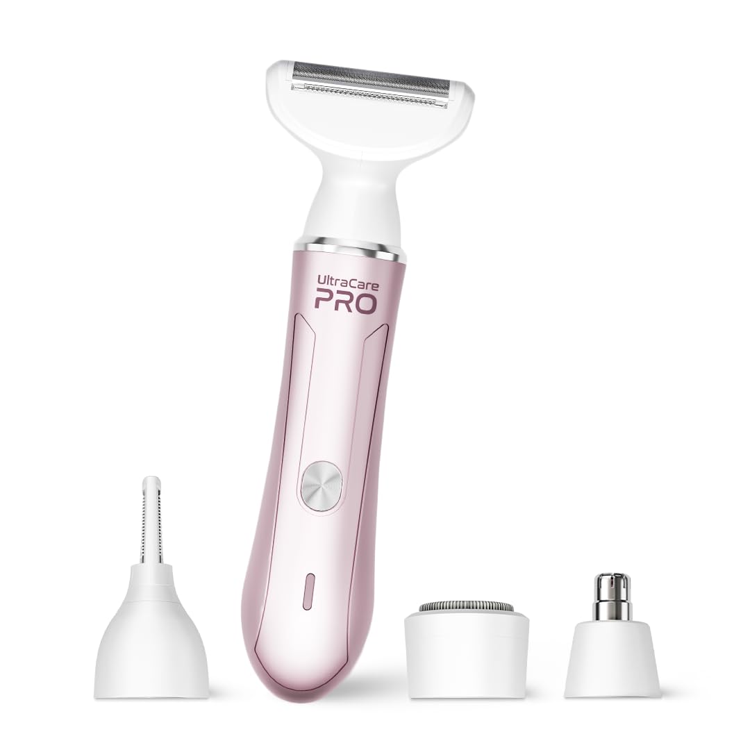 UltraCare PRO EVA Trimmer for Women – 4 Heads – Rechargeable – Water Resistant – Bidirectional Blades for Smooth & Glowy Skin – Easy hair removal for face, leg, eyebrow, underarm & bikini area