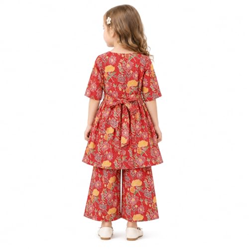 Image of Chandrakala Kids Kurti Pant Co-ord Set for Girls Ethnic Wear (KG119-P)