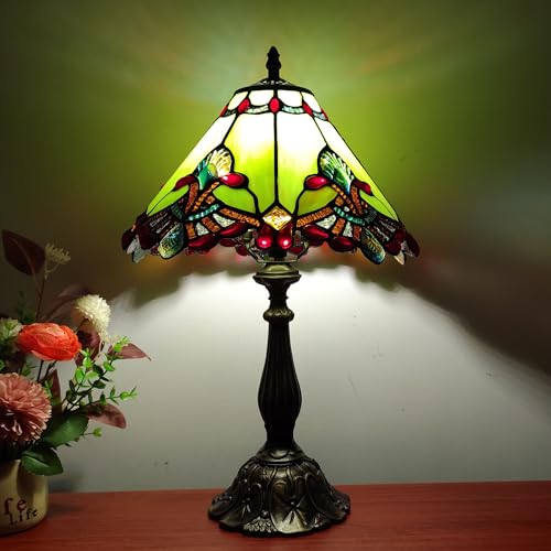 XPHMXP Tiffany lamp Green Baroque Style Stained Glass Table Lamp