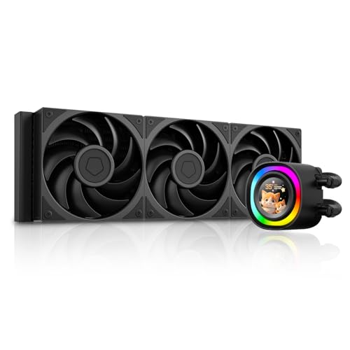 ID-COOLING FX360 LCD PE – 360mm AIO Liquid CPU Cooler with 1.48″ Full-Color LCD Display, 350W TDP, 3×120 mm High-Airflow Fans, Intel LGA1851/1700 & AMD AM5/AM4 Support