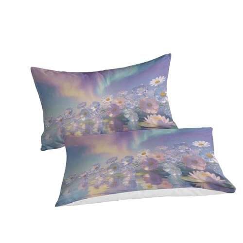 Couverture de couette imprimée 3d fleurs violettes douce respirante