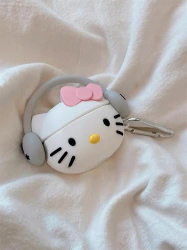 Image of EDNITA Compatible for AirPods Pro 2nd Generation Case Cover with Keychain, Soft Silicone Skin Case Cover Full Protective (Only Silicone Cover) (Cool Kitty)