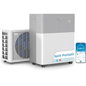 MIDEA Climatiseur PortaSplit Mobile Silencieux 4-in-1| 12000 BTU | Chauffage et Climatisation Portable Prêt à Poser 3,5kW- Clim Mobile avec rafraîchisseur, déshumidificateur, chauffage,ventilateur